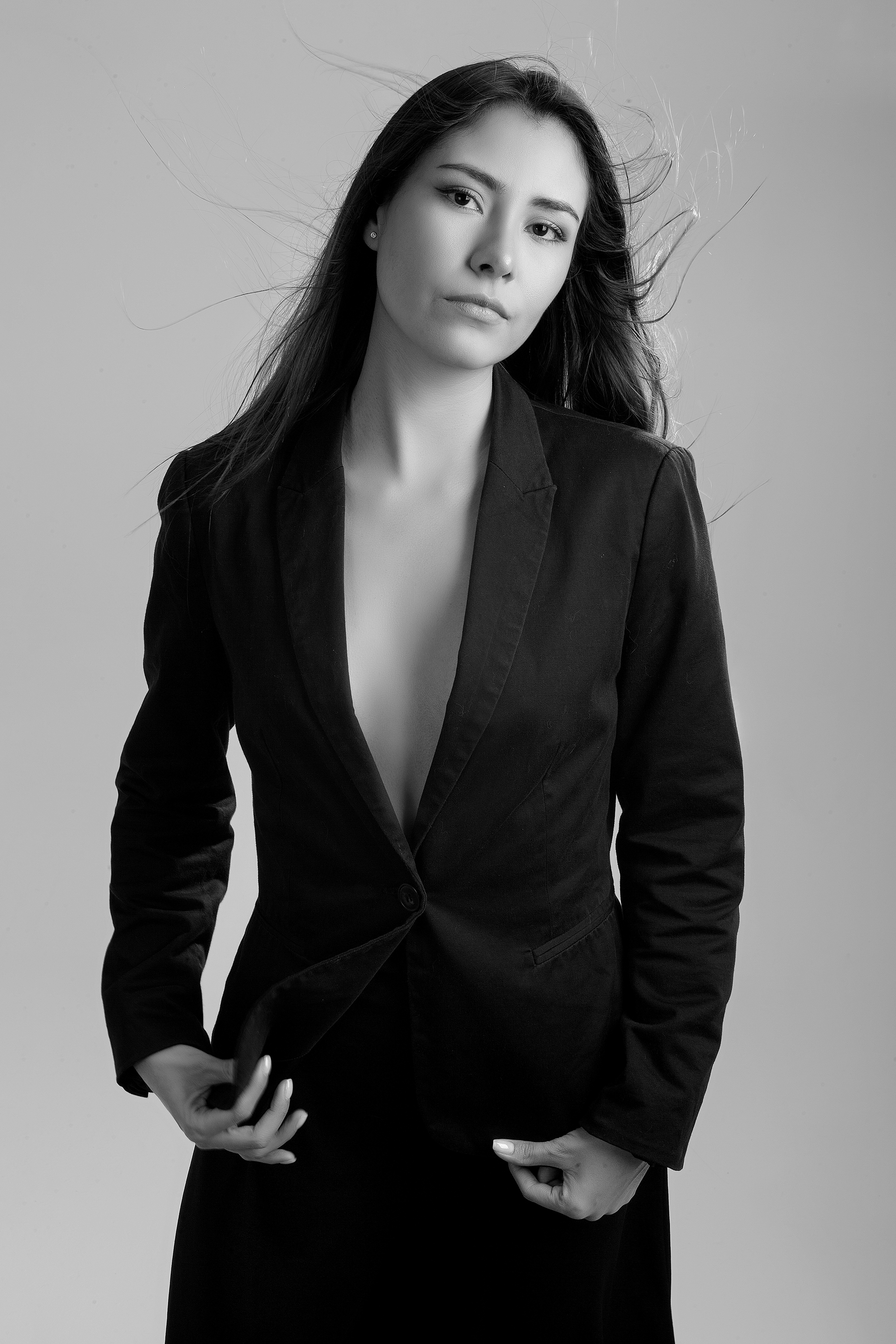Lu, image consultant in Miami, black and white editorial portrait